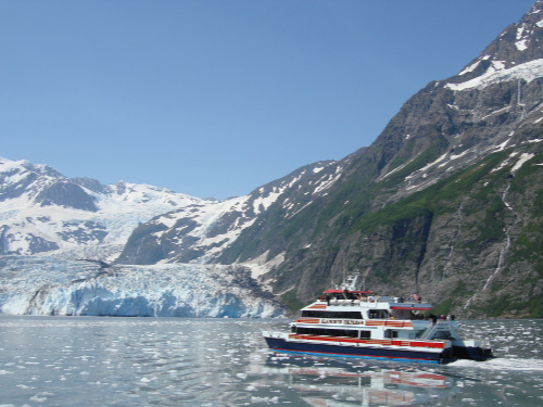 A tour boat on Alaskan waters